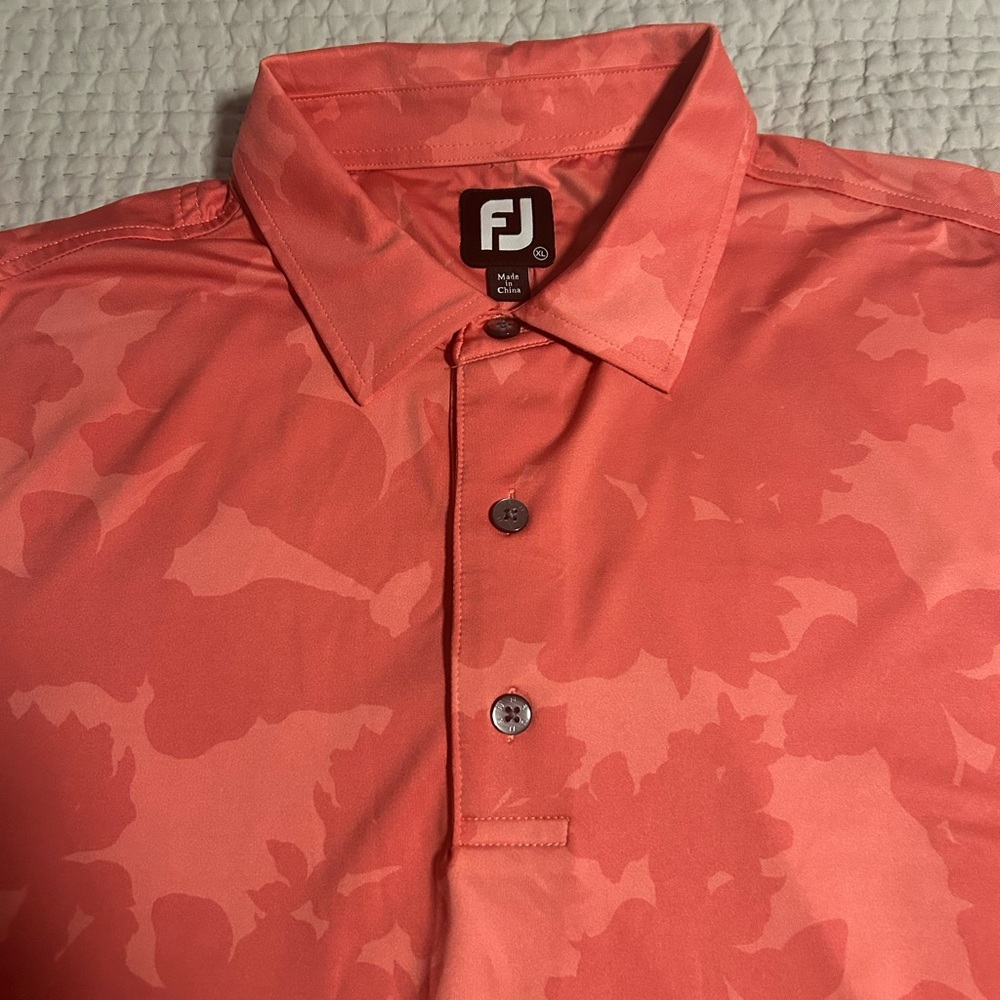 FootJoy Men's Pink Button Down Shirt
